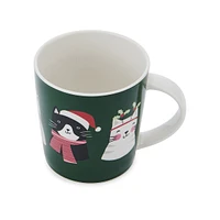 Holiday Cats Porcelain Mug