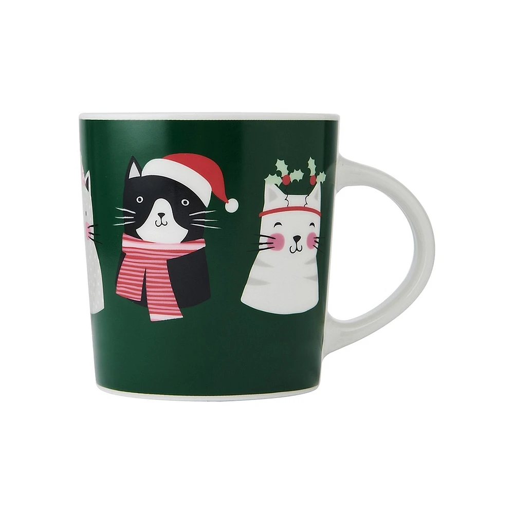 Holiday Cats Porcelain Mug