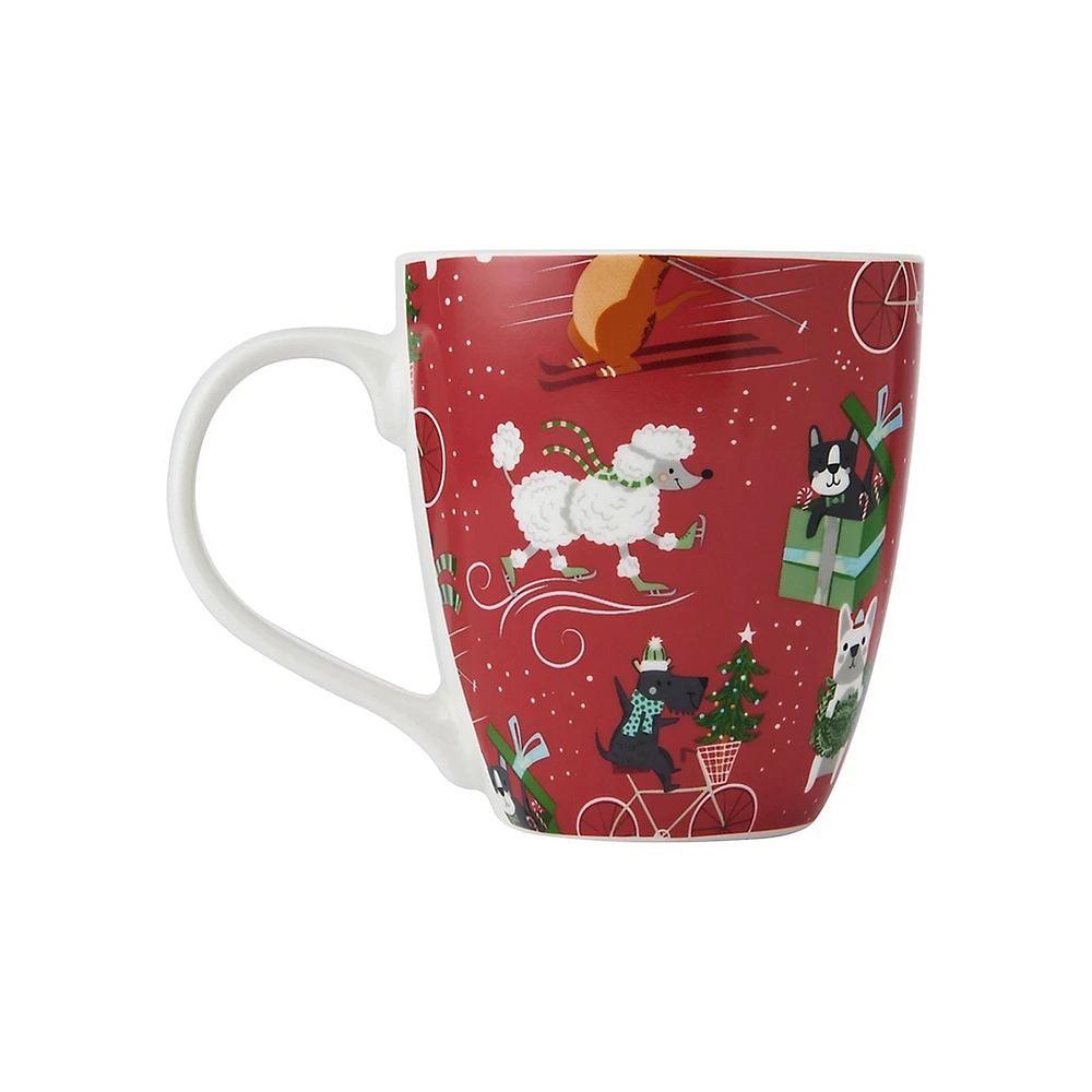 Holiday Dogs On Bikes Porcelain Mug