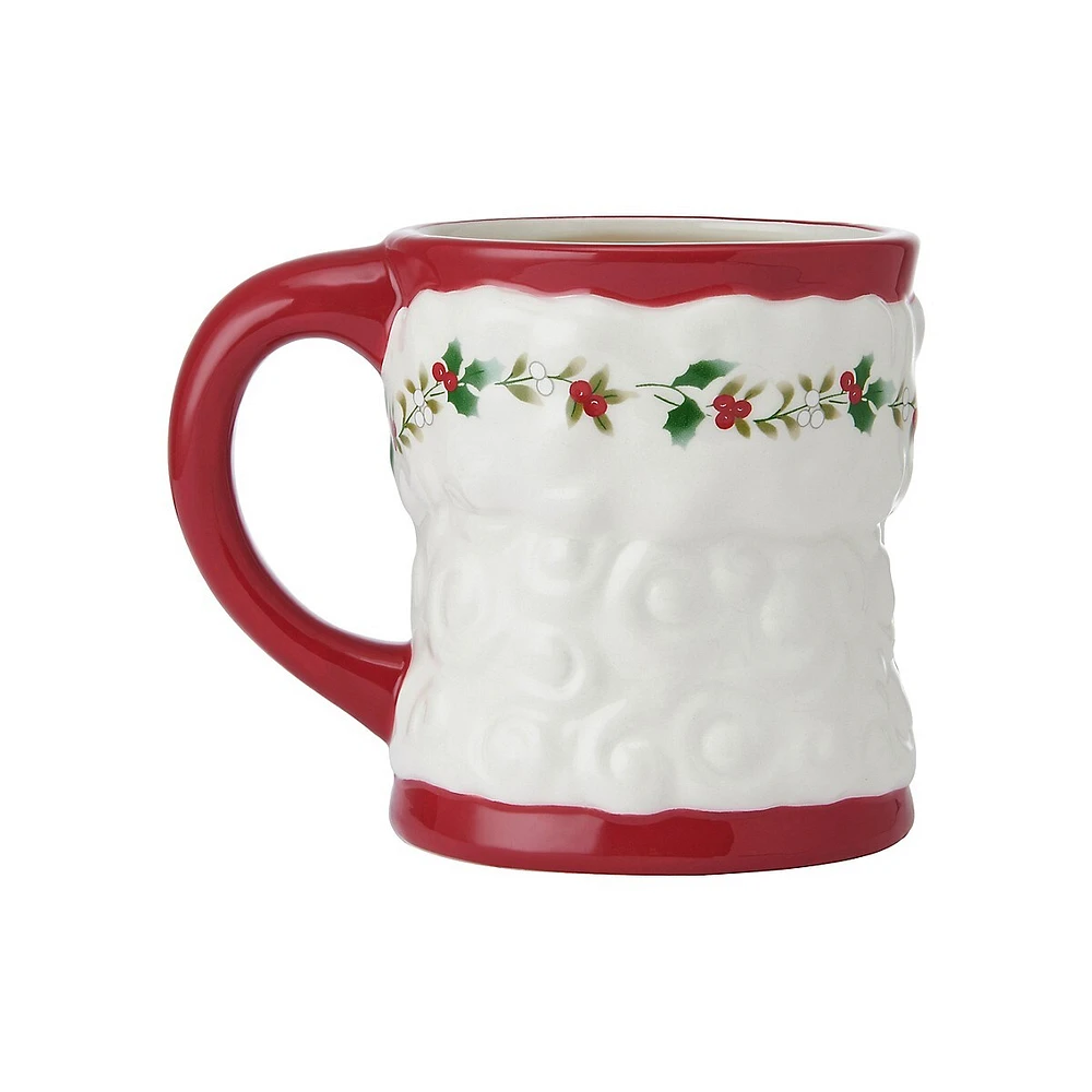 Winterberry Santa Figural Mug