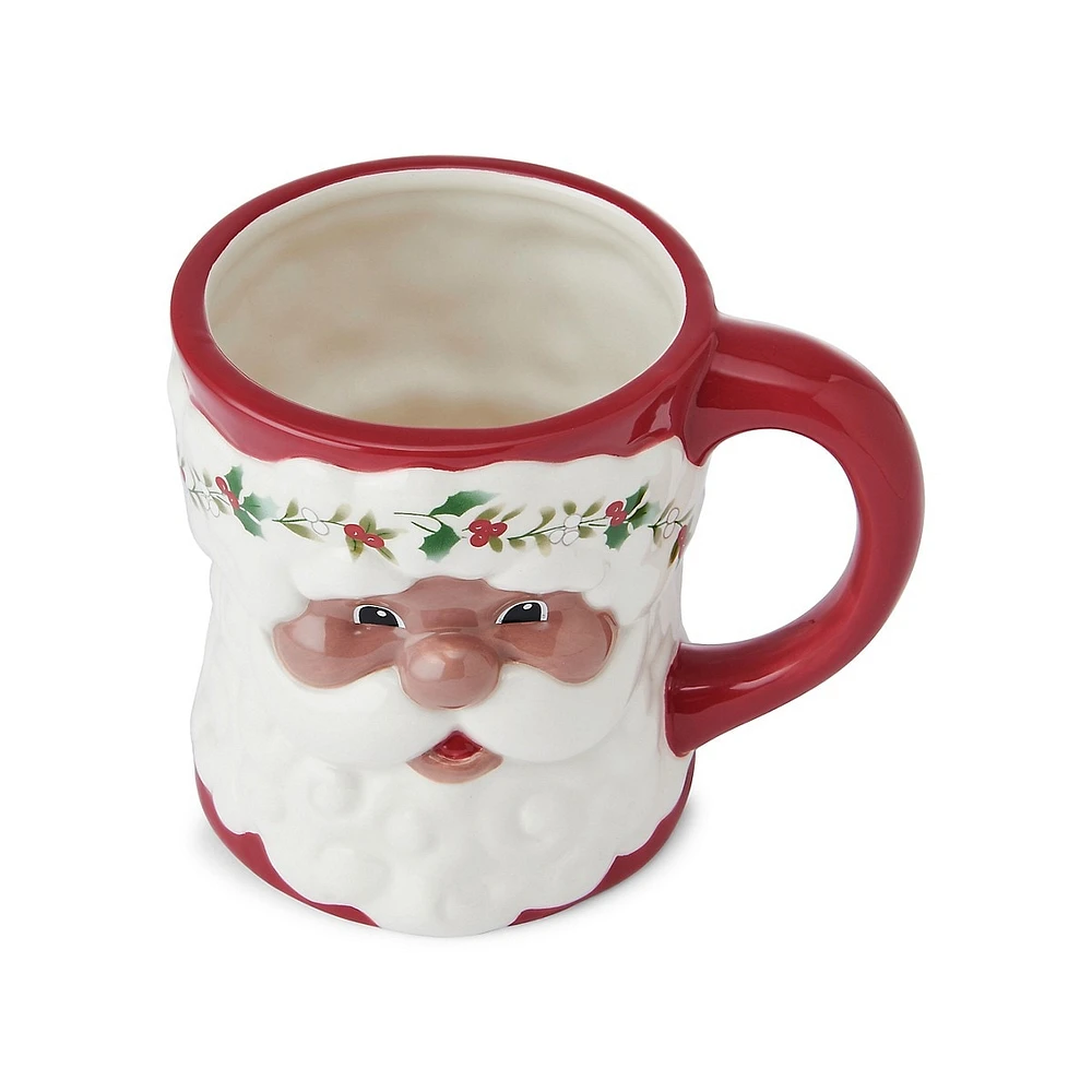 Winterberry Santa Figural Mug