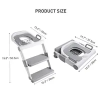 Folding Potty Training Toilet Seat For Toddler With Step Stool Ladder & Soft Cushion