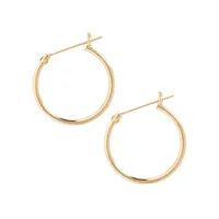 14K Yellow Gold Tube Hoop Earrings