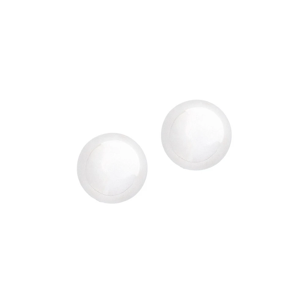 14K White Gold Ball Earrings