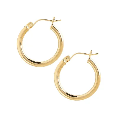 Anneaux d'oreilles tubulaires en or 14 ct