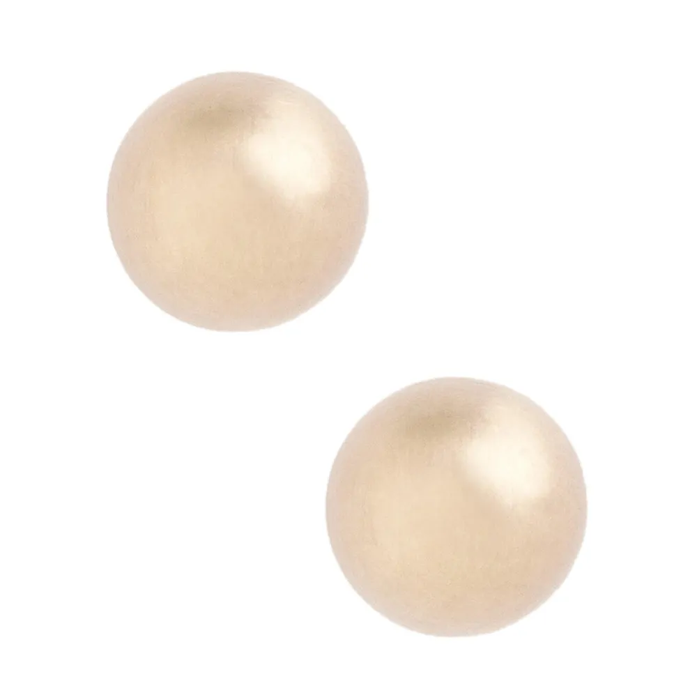 14K Yellow Gold Satin Ball Earrings