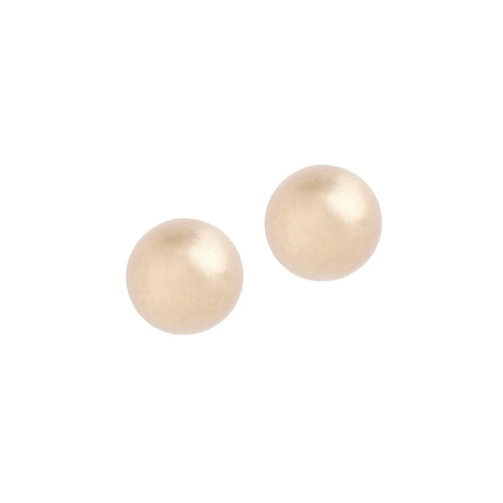 14K Yellow Gold Satin Ball Earrings