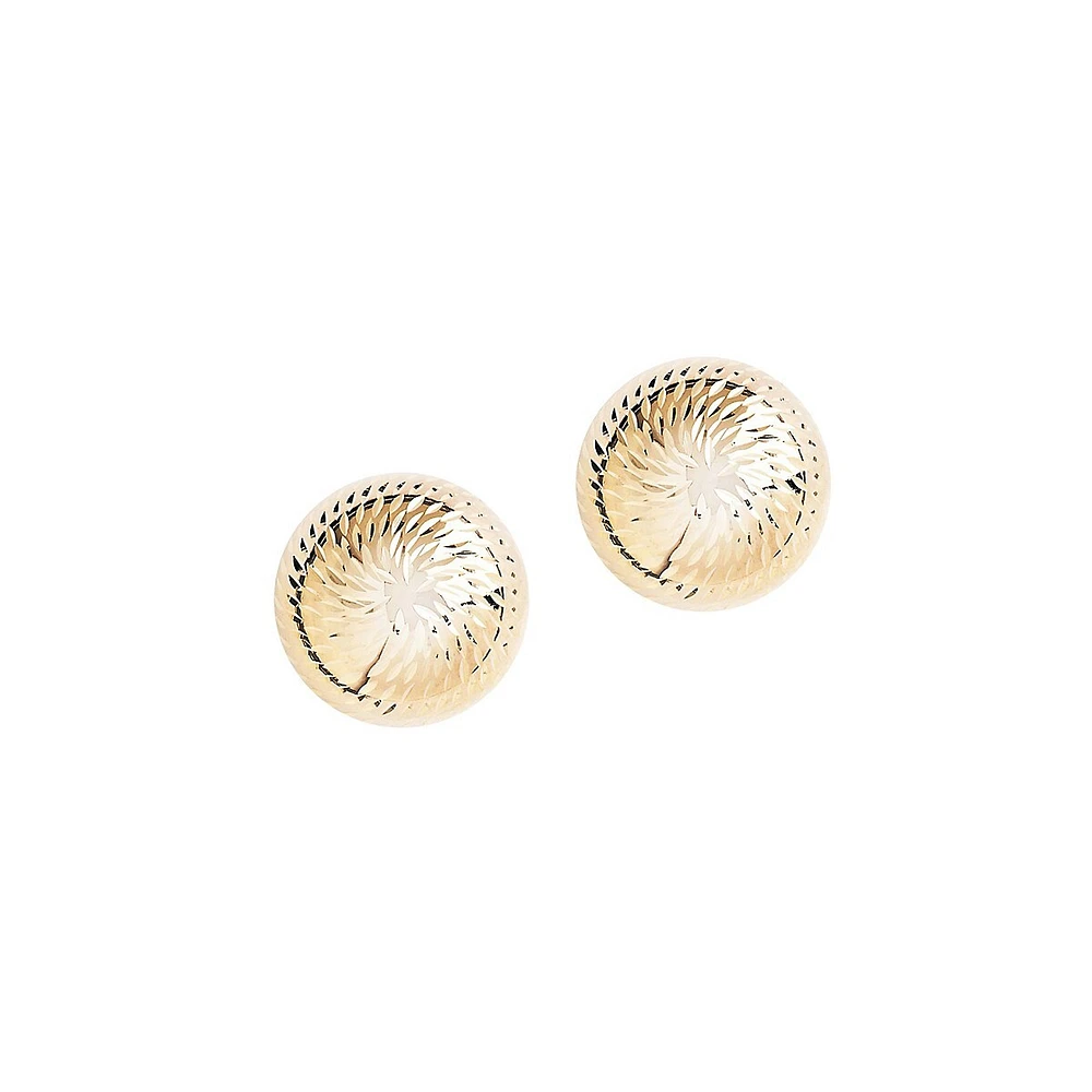 14K Yellow Gold Dome Earrings