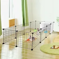 Pet Playpen, Small Animal Cage Indoor Outdoor Portable Metal Wire Yard Fence Diy 14 Panels
