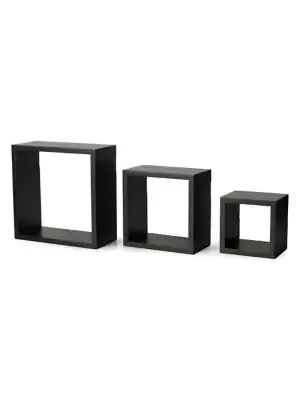 3-Piece Wooden Square Shelves