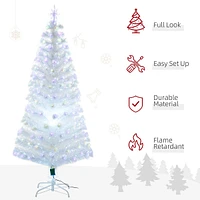 6ft Artificial Fiber Optic Pre-lit Christmas Tree With 220 Led Lights And Branch Tips