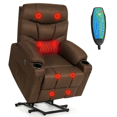 Electric Power Lift Recliner Chair Living Room Sofa Chair With Massage & Heating
