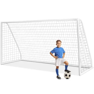 12 X 6ft All-weather Soccer Goal W/strong Upvc Frame Kids Adults Soccer Practice