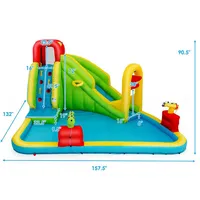 Outdoor Inflatable Splash Water Bounce House Jump Slide W/blower