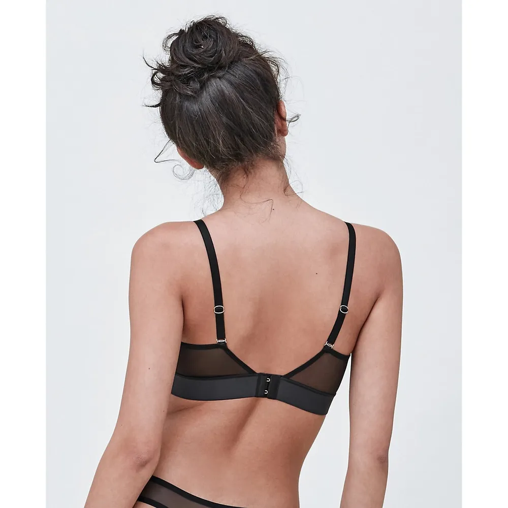Leonisa Sheer Lace Underwire Bustier Triangle Bra - Back Coverage