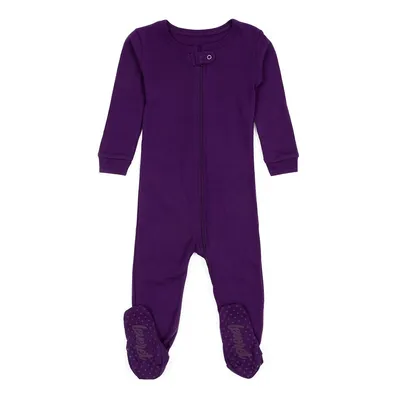 Kids Footed Sleeper Cotton Boho Solid Color Pajamas