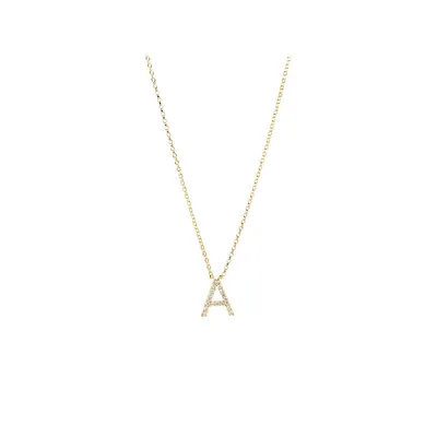 "a" Initial Necklace With 0.10 Carat Tw Of Diamonds In 10kt Yellow Gold