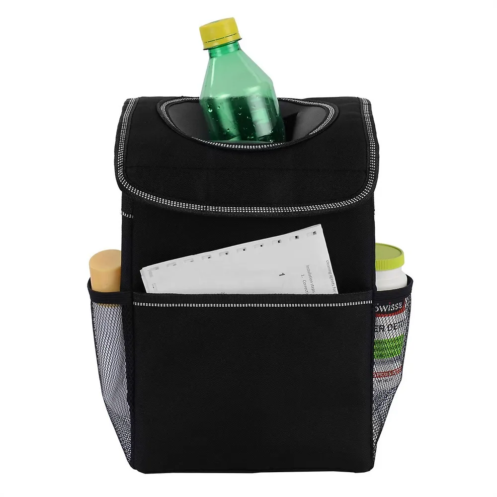 LIVINGbasics Automotive Garbage Can, Waterproof Car Trash Can With Lid   Side Pockets, Black Scarborough Town Centre