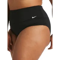 Plus Essential High-Waist Banded Swim Bottoms