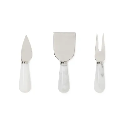 Ensemble de couteaux à fromage en acier inoxydable et en marbre de qualité supérieure, trois pièces