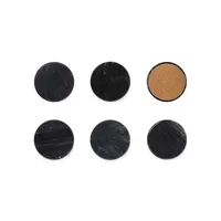 6-Piece Natural Marble Stone Coaster Set