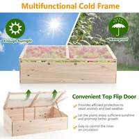 Wooden Cold Frame Greenhouse Flower Planter Raised Plants Bed Protection