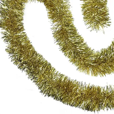 50' X 4" Gold Tinsel Artificial Christmas Garland - Unlit