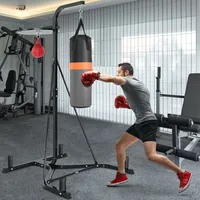 Heavy Duty Boxing Punching Stand W/heavy Bag & Speed Bag Sandbag Rack Home Gym