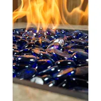Bocal de pierres rondes en verre à dispersion de flamme Indigo Dream