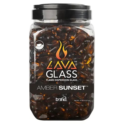 Mini bocal de pierres en verre à dispersion de flamme Amber Sunset