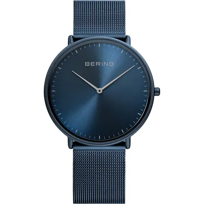 Men's Ultra Slim Stainless Steel Watch In Blue/blue
