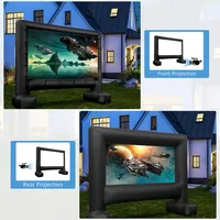 14 Ft Inflatable Movie Screen Outdoor Projector Screen W/ Air Blower Carry Bag