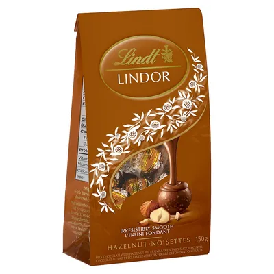 Lindor Hazelnut Milk Chocolate Truffle Bag