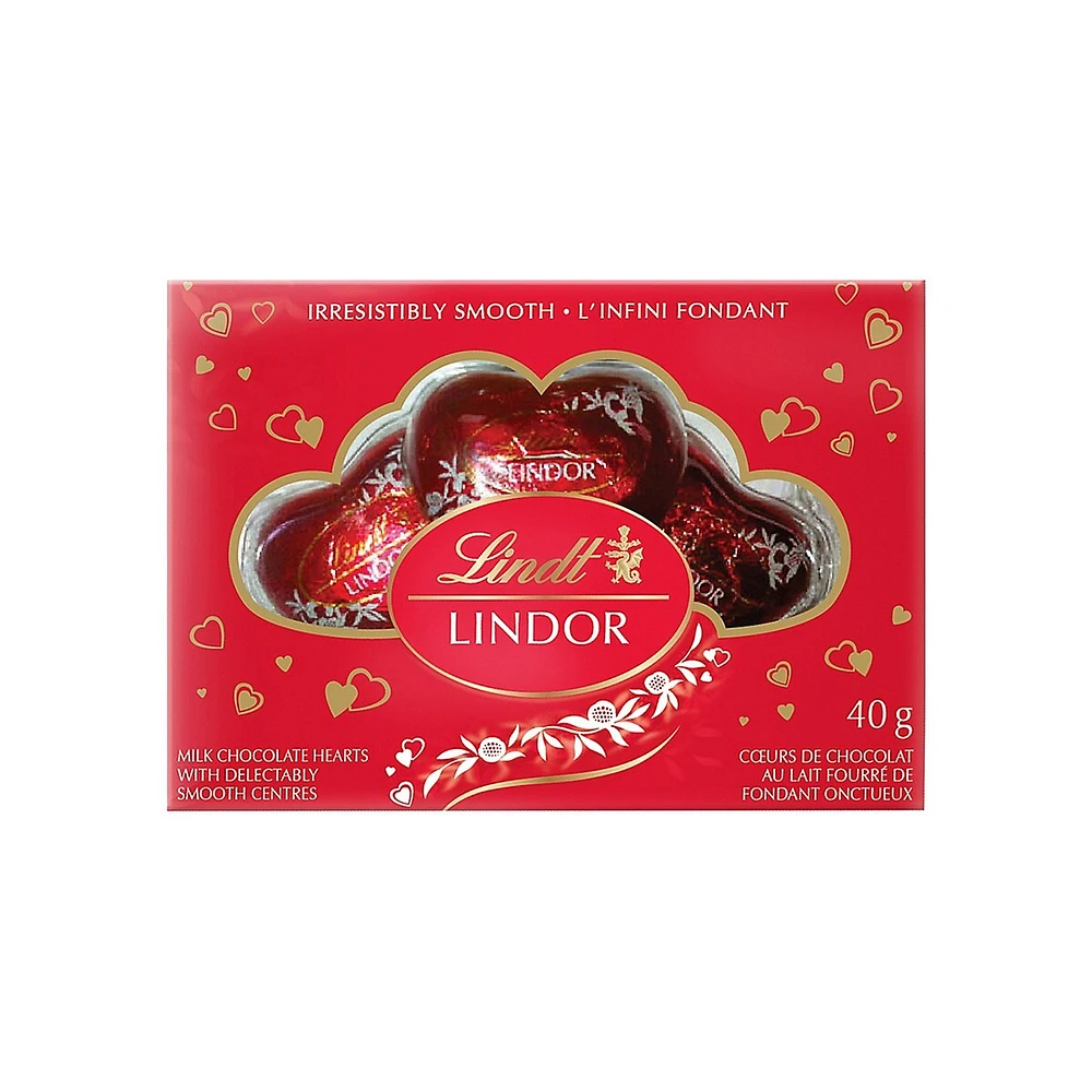 Boîte de trois cœurs en chocolat au lait