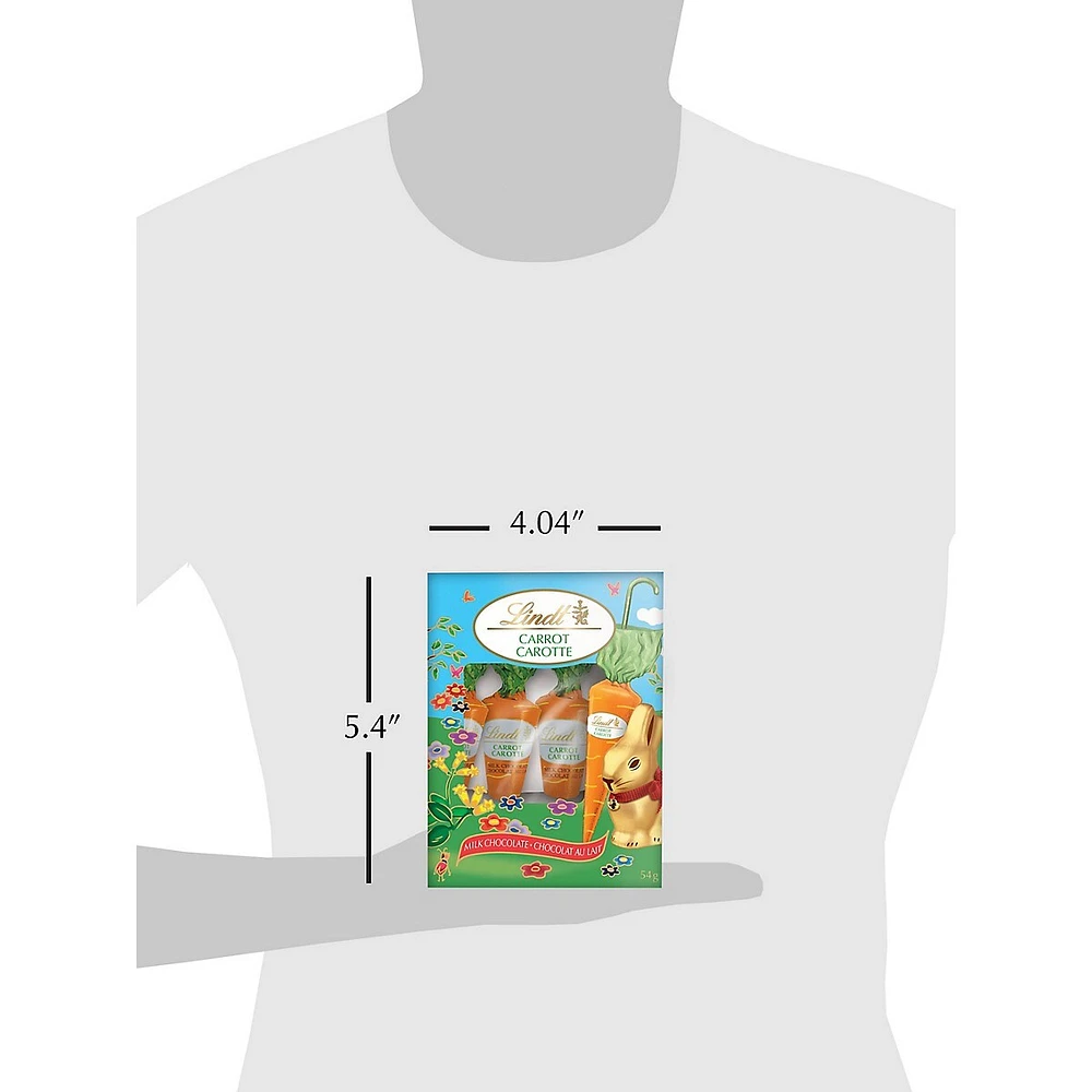 Emballage de quatre carottes en chocolat au lait