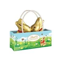 Boîte de 2 lapins en chocolat au lait Gold Bunnies se donnant un baiser