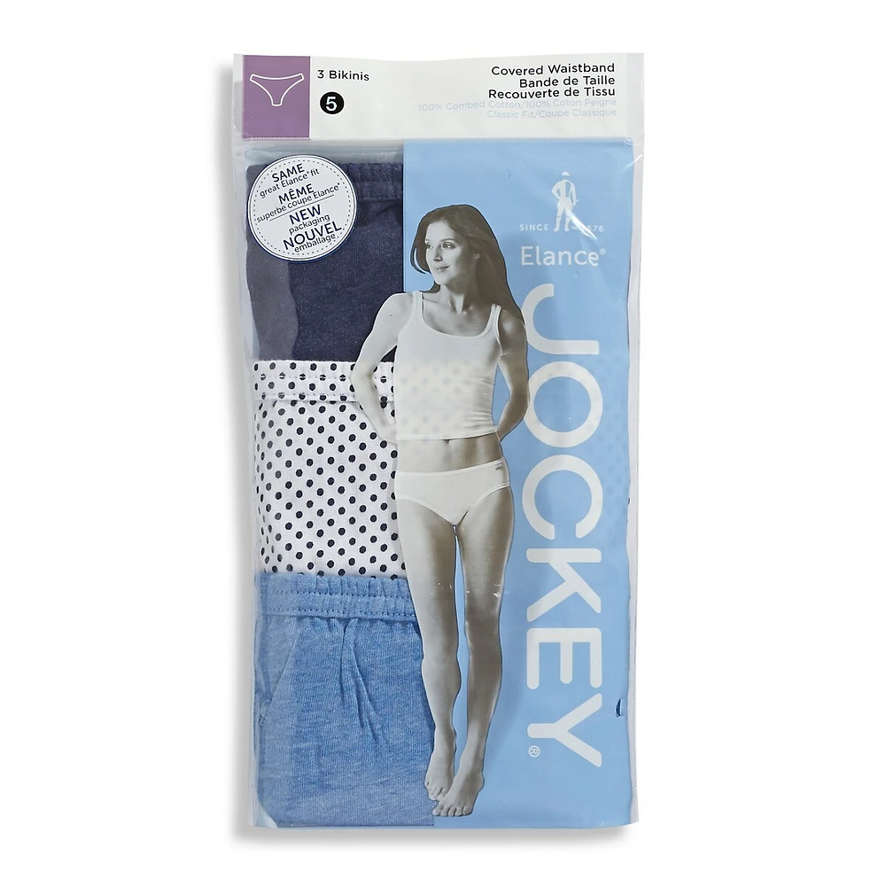 3-Pack Elance Cotton Bikini