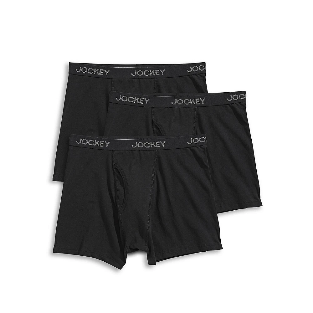 3 Packs Quick Dry Long Leg Boxer Briefs