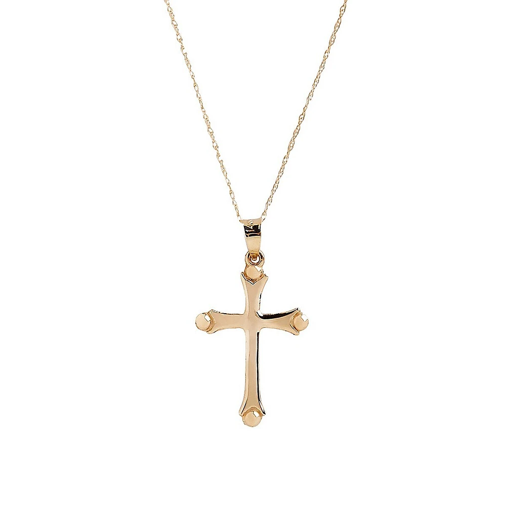 14KT Pol Tiny Cross Pendant