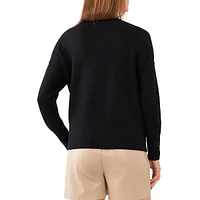 Extended-Shoulder Seamed Cozy Sweater