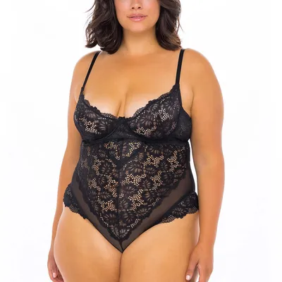 Women's Page Convertible Unlined Underwire Lace Teddy