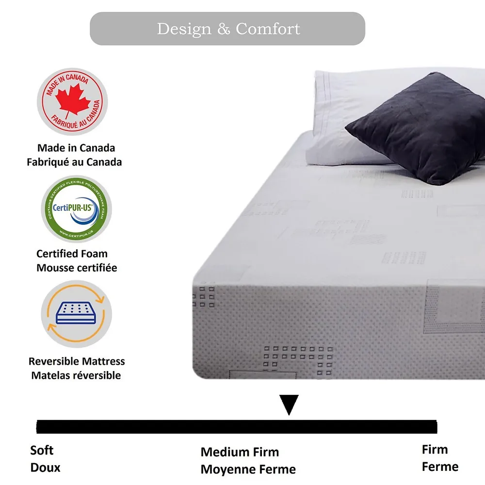 Comfort Sleep Reversible Medium Firm Foam Mattress - Made Canada