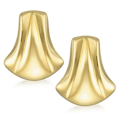 18kt Gold Plated 25mm Fan Omega Earrings
