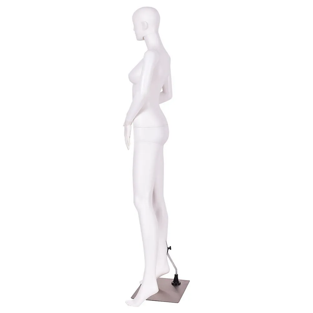 Costway Female Mannequin Realistic Torso Half Body Head Turn Dress Form Display w/Base