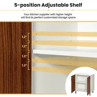 2-door Sideboard Buffet Storage Cabinet Kitchen Cupboard With Adjustable Shelf