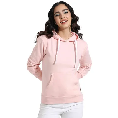 Women's Zip-front Hoodie With Ribbed Hem