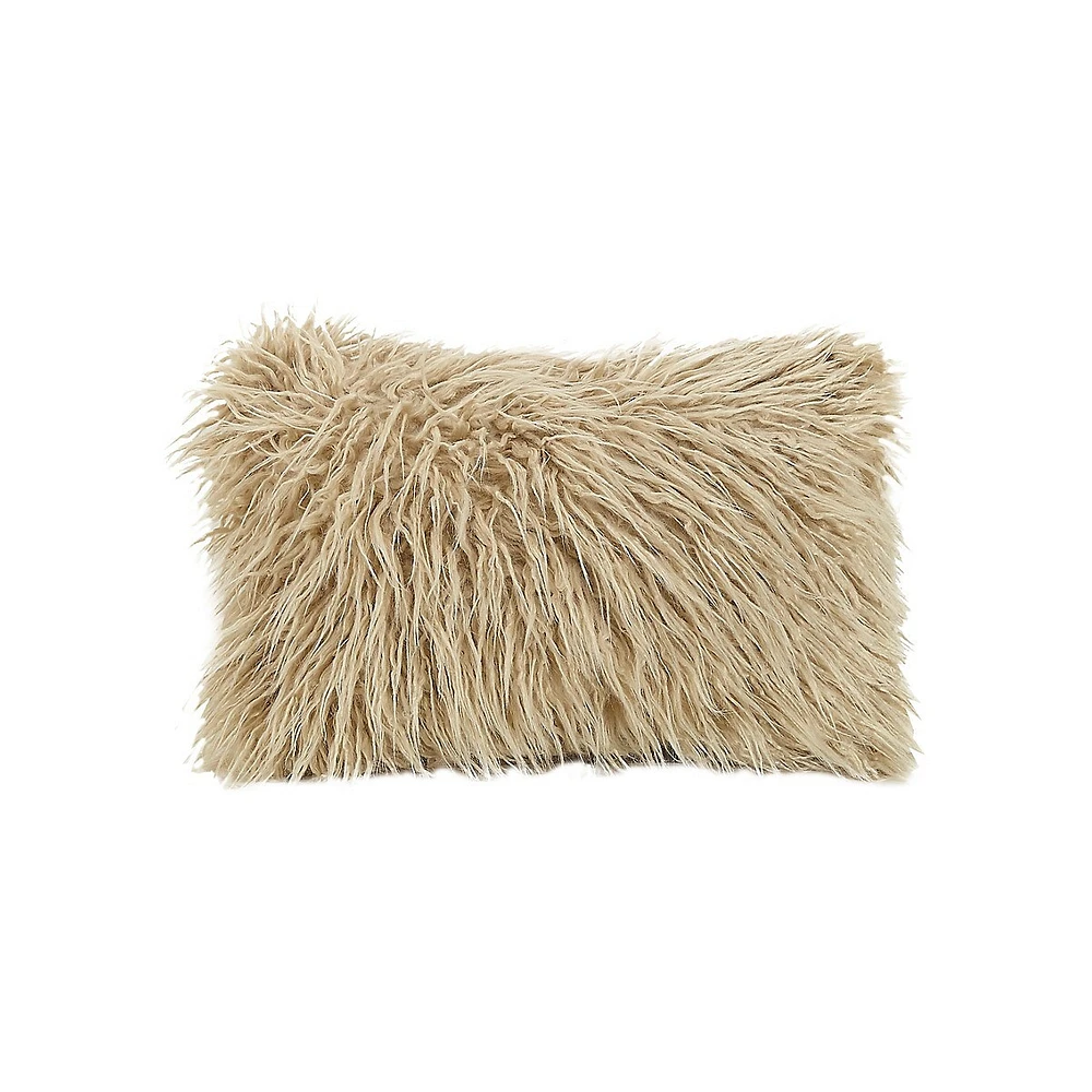 Neo Geo Faux Fur Oblong Decorative Cushion No. 7