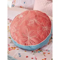 Peppermint Floral Round Decorative Pillow