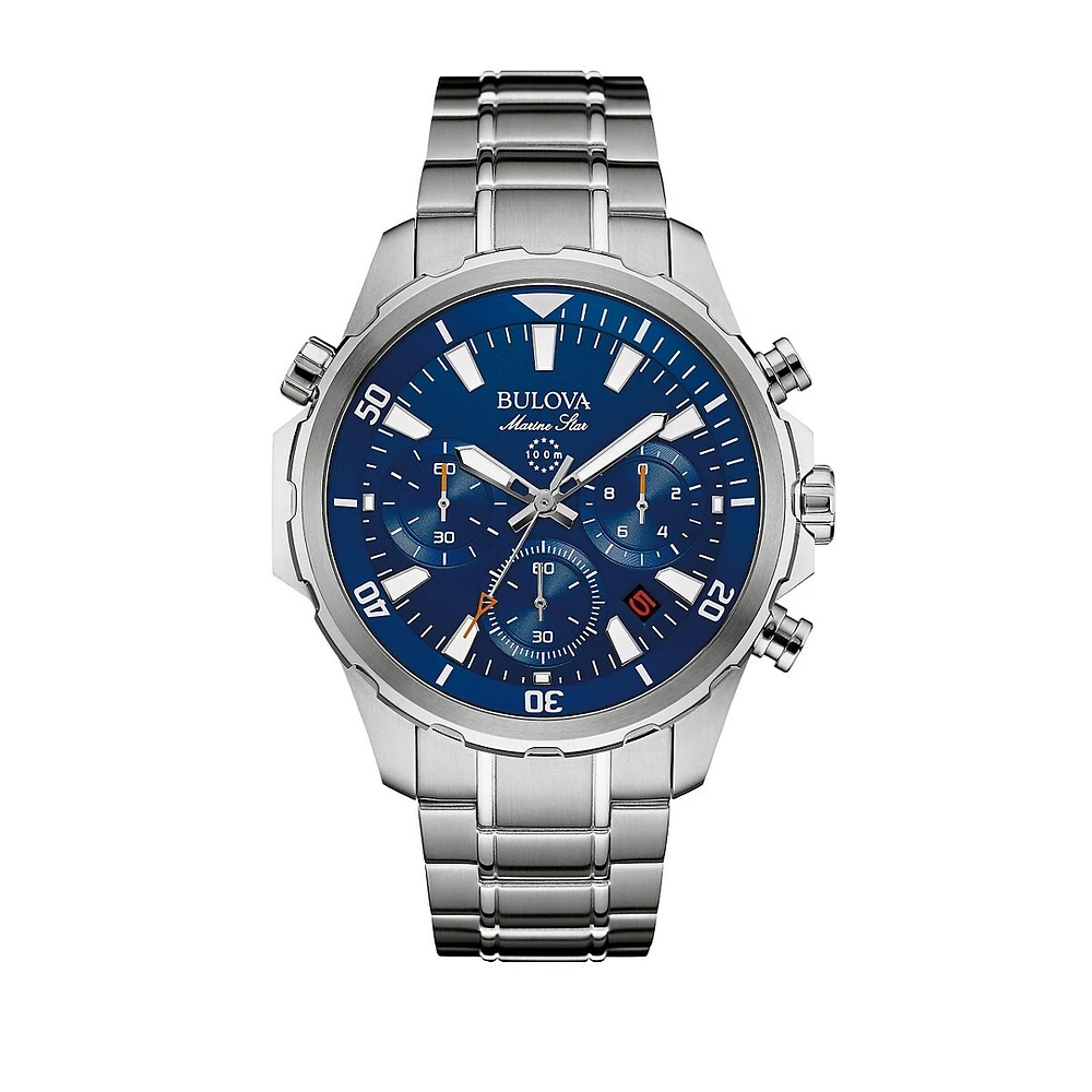 Montre chronographe en acier inoxydable de la collection Marine Star