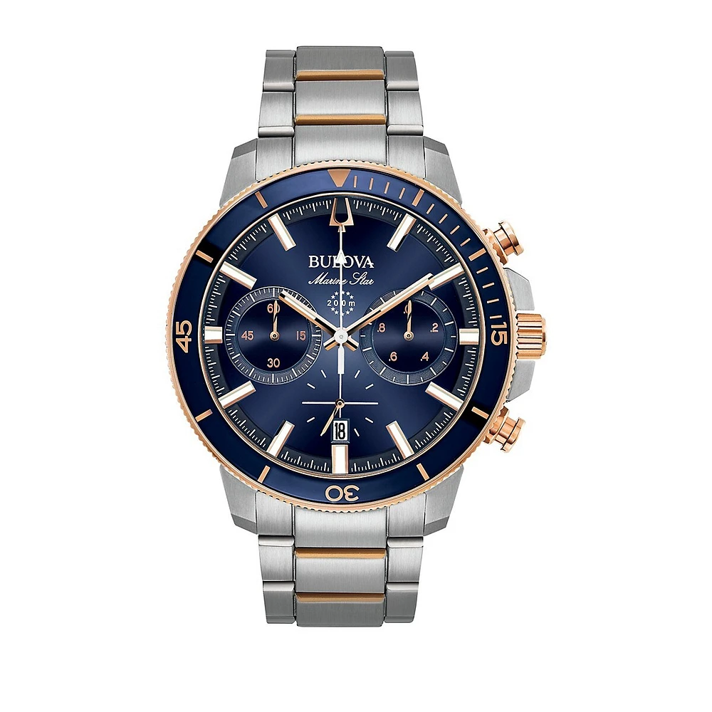 Montre-bracelet chronographe or rose, collection Marine Star